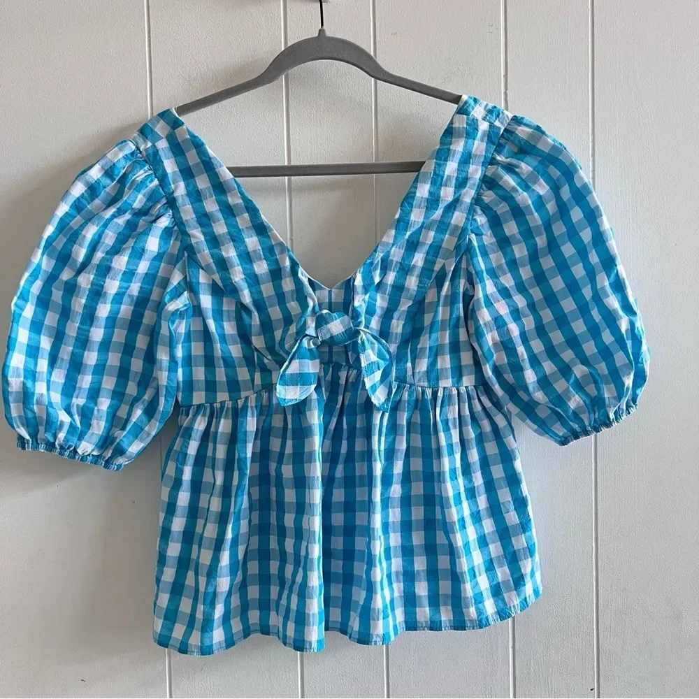 NWT Lilly Pulitzer Sarafina Gingham Babydoll Top
